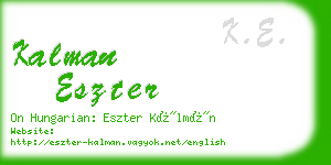 kalman eszter business card